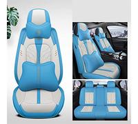 Car Seat Covers For Nissan For Qashqai For Primera P12 For Tiida For Almera For Classic For Patrol For Pathfinder R51 For X Trail T31 For Kicks For March Seat Protector(Beige+Blue,Deluxe)
