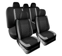 Car Seat Covers for Peugeot 107 2005-2014, Full Set Car Seat Protectors, Woven Fabric NonSlip Front Rear Protectors Interior Accessories(Gray)