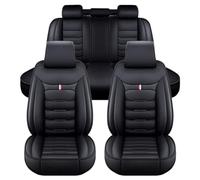 Car Seat Covers for Peugeot 207 2009-2022, 5-Seat Custom Full Set Leather Front Rear Car Seat Protector, All Weather Waterproof Seat Cover Accessories,B Black