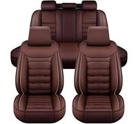 Car Seat Covers for Skoda Superb 2004-2025,Leather Full Set Suitable Breathable Waterproof Soft Material Auto Seat Cover Non-Slip Interior Accessorie,E/Brown