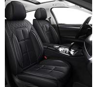 Car Seat Covers for Volvo V90 Cross Country 2000 2001 2002 2003 2004-2023 2024 2025, Leather Waterproof Breathable Full Set Seat Protectors Non-Slip Seat Cushion Accessories,A-Black