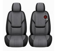 Car Seat Covers Front Pair for Mercedes-Benz EQB Coloured Centre Panels, Black Stretch Sides, Separate Headrest Pieces, Rear Storage Pockets, Fixing Hardware, Grey