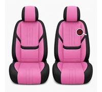 Car Seat Covers Front Pair for MG Marvel R Coloured Centre Panels, Black Stretch Sides, Separate Headrest Pieces, Rear Storage Pockets, Fixing Hardware, Rose Pink