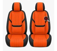 Car Seat Covers Front Pair for MG Marvel R Coloured Centre Panels, Black Stretch Sides, Separate Headrest Pieces, Rear Storage Pockets, Fixing Hardware, Orange