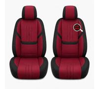Car Seat Covers Front Pair for MG Marvel R Coloured Centre Panels, Black Stretch Sides, Separate Headrest Pieces, Rear Storage Pockets, Fixing Hardware, Burgundy