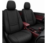 Car Seat Covers Front Pair for Peugeot RCZ Soft Textured Centre Panels, Elastic Black Edges, Separate Headrest Pieces, Rear Pockets and Fixing Kit Black