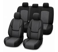 Car Seat Covers Full Set 5 Seats fits Jeep Gladiator Universal Front and Rear Seat Protectors, Suede-Like Spandex Fabric, Airbag Compatible, Split Rear Bench, Grey
