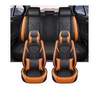 Car Seat Covers Full Set For Civic Universal Leather Full Set Car Seat Covers Automotive Interior Accessories Covers Car Seat(Orange+cushion)