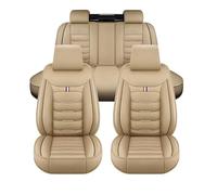Car Seat Covers Full Set for KIA Forte /K3 2013 2014 2015 2016 2017 2018 2. Generation, Luxury Comfort Leather Seat Cover Breathable Non-Slip Front and Rear Seats Protectors,A/Beige