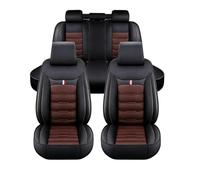 Car Seat Covers Full Set for KIA Rio 2. Generation Typ JB 2007 2008 2009 2010 2011, Luxury Comfort Leather Seat Cover Breathable Non-Slip Front and Rear Seats Protectors,A/BlackBrown