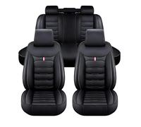 Car Seat Covers Full Set for KIA Rio 2. Generation Typ JB 2007 2008 2009 2010 2011, Luxury Comfort Leather Seat Cover Breathable Non-Slip Front and Rear Seats Protectors,A/Black