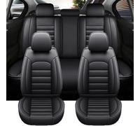 Car Seat Covers Full Set for Land Rover Freelander 2. Generation 2010-2015, Protectors Interior Waterproof PU Leather Non-slip Cushion Universal Wear-resistant,A Black