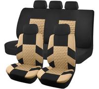 Car Seat Covers Full Set for MG HS 2018-2023（Fuel Version）, 5 Seat Comfortable and Breathable Protector Front Rear Back Seat Covers Accessories,C-Beige