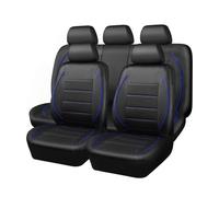 Car Seat Covers Full Set for MG HS Trophy 2000-2026 Leather Breathable Auto Seat Cover Waterproof Breathable Auto Interior,A/Black Blue