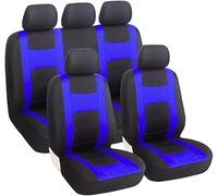 Car Seat Covers Full Set for Seat Altea XL 2004-2009 2010 2011 2012 2013 2014 2015 2016, Cloth Car Seat Cushion Full Set Breathable Washable Front Rear Protectors Accessories,A-Blue