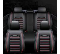 Car Seat Covers Full Set for Toy-ota Yaris Hybrid 2020-2022, Leather Car Seat Cushion Cover Front Rear Protectors Auto Waterproof Accessories,Black-red
