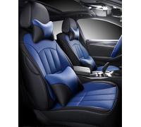 Car Seat Covers Full Set Leather Car Seat Covers For Peugeot 2008 2014-2018 Waterproof Custom Interior Accessories Car Seat Cushion Cover(Black BLUE,Deluxe)