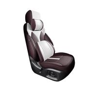 Car Seat Covers Full Set Leather Car Seat Covers For Volvo For XC90 2015-2019 Waterproof Custom Interior Accessories Car Seat Cushion Cover(Brown White,Deluxe)