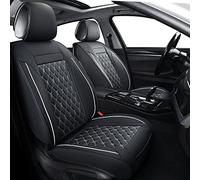Car Seat Covers Full Set,Universal Fit For Most Cars,SUV,Sedans and Pick-up Trucks,Automotive Vehicle Faux Leather Cushion Covers for 5 Passenger Cars(Full Set,Black/White)