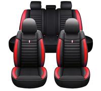 Car Seat Covers Full Set, Universal Synthetic Leather Front & Rear - Car Cushions for Vauxhall Agila Antara Astra Corsa-e Grandland X Insignia Meriva Mokka Vectra Viva Zafira Zafira Tourer (Red)