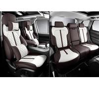 Car Seat Covers PU Leather Car Seat Covers For Megane 2 3 For Duster For Talisman For Scenic For Captur For Clio For Fluence For Kangoo For Logan For Kadjar Car Seat Covers Full Set(Brown White Lux)