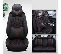 Car Seat Covers Set Car Seat Covers For Nissan For Qashqai For Primera P12 For Tiida For Almera For Classic For Patrol For Pathfinder R51 For X Trail T31 For Kicks For March(Black+Red,Deluxe)