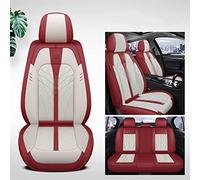 Car Seat Covers Set Car Seat Covers For Nissan For Qashqai For Primera P12 For Tiida For Almera For Classic For Patrol For Pathfinder R51 For X Trail T31 For Kicks For March(Beige+Red,Standard)