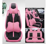 Car Seat Covers Set Car Seat Covers For Nissan For Qashqai For Primera P12 For Tiida For Almera For Classic For Patrol For Pathfinder R51 For X Trail T31 For Kicks For March(Black+Pink,Deluxe)
