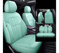Car Seat Covers Set For Dodge For Challenger 2008-2022 Vegan Leather + Suede Custom Fitted Interior Protector Seat Cover Cushion(Light Green B)