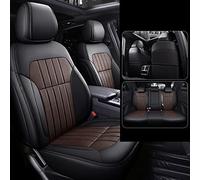 Car Seat Covers Set For Dodge For Challenger 2008-2022 Vegan Leather + Suede Custom Fitted Interior Protector Seat Cover Cushion(Black+Coffee B)