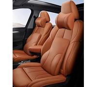 Car Seat Covers Set Full Set Leather Car Seat Cover For Hyundai For Solaris For Tucson 2017 For Creta I30 For Accent Ix35 For Verna For Sonata(Brown,Deluxe b)