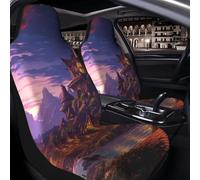 Car Seat Covers Set of 1 PC Breathable Front Seat Covers Elastic Seats Cushion Pad Fantasy Town Seat Covers Universal Automotive Cushion Protector Car Interior Accessories for SUVs Vans Sedan