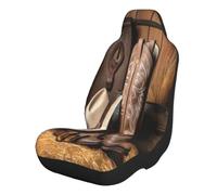 Car Seat Covers Universal Fit Elastic Interior Protectors with Pocket | Cowboy Black Hat Western Boots Printed Automotive Seat Covers For Front Seats Universal Fits For Cars Suv Truck, 1