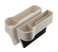 Car Seat Crevice Filler, 2 PU Car Seat Gaps Organizer, Car Console Side Pocket Crevice Storage Box With Cup Holder, Car Seat Storage Gaps Organizer For All Vehicles Stop Dropping Things (Beige)