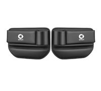 Car Seat Crevice Storage Box for Smart Fortwo 451 450 453 EQ Forfour Leather Seat Side Pocket Interior Accessories to Fill the Gap Between Seat and Console,A pair-Black Style