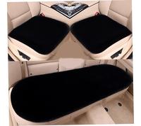 Car Seat Cushion Set 3Pcs Thicken Plush Car Seat Covers Luxury Warm Car Seat Pad Soft Fluffy Car Seat Cushion for Driving Non-Slip Front & Back Seat Covers Winter Car Accessories, Black Car Seat Pad