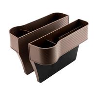 Car Seat Filler Organiser - Pack of 2 Non-Slip Storage Box Front Seat Car Gaps Left Car Seat Filler Cup Holder Front Seat Storage Box for Keys Faux Leather Console