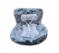 Car Seat for Labubu Dolls, Cute Cozy Seat with Soft Furry Cushion, Stylish Air Vent Clip & Desktop Stand for Labubu Fans, Doll Collectors, Kids, Functional Car Ornament, Car Interior Decor (Gray)