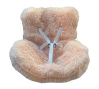 Car Seat for Labubu Dolls, Cute Cozy Seat with Soft Furry Cushion, Stylish Air Vent Clip & Desktop Stand Decor for Labubu Fans, Kids, Doll Collectors, Functional Car Ornament (Buff)