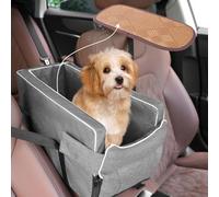 Car Seat for Small Dogs Pet Seat with Shoulder Strap and Cooler Lying Surface Multi-Purpose Dog Basket for Front and Back Seat 42 x 20 x 22 cm Dark Grey