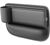 Car Seat Gap Filler Organiser for Skoda Superb III (Typ 3V) 2016-2022, With Cup Holder PU Leather Storage Box Hole for Glasses Phones Keys Cards Bag,A/Black-A/Left