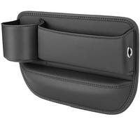 Car Seat Gap Filler Organiser for Volvo Xc60 2009-2015, Car Seat Storage Box with Cup Holder PU Leather Storage Box for Phones Keys,Black/A