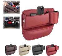 Car Seat Gap Filler Organizer,Car Seat Storage Box with Cup Holder,PU Leather Car Accessories Interior in Between Seats, Car Organizer for IPhone Wallet Cards Keys