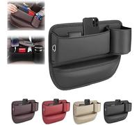 Car Seat Gap Filler Organizer,Car Seat Storage Box with Cup Holder,PU Leather Car Accessories Interior in Between Seats, Car Organizer for IPhone Wallet Cards Keys