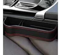 Car Seat Gap Filling Storage Box for Mini Countryman R60 F60 One/S/Cooper/JCW 2011-2023, Leather Material Multifunctional Console Gap Filler Storage Box,Black-Driver's seat