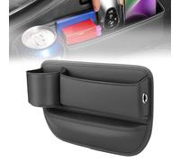 Car Seat Gap Organiser,For Ford GT 2000-2007 leather Car Interior Accessories,Seat Gap Filler,Console Side Pocket Storage Box with Cup Holder & USB Hole.,A-Driver'sSeat-B-Black
