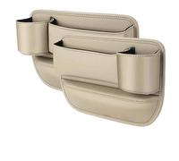 Car Seat Gap Organiser For Mitsubishi Lancer Evolution VIII 2003-2005, Pu Leather Cup Holder Storage Box Coins Phones Small Essentials & Tools From Falling,D/Beige - Pilot and Co-pilot