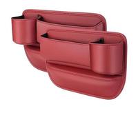 Car Seat Gap Organiser For Mitsubishi Lancer Evolution VIII 2003-2005, Pu Leather Cup Holder Storage Box Coins Phones Small Essentials & Tools From Falling,C/Red - Pilot and Co-pilot