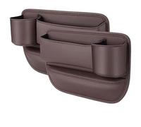 Car Seat Gap Organiser For Mitsubishi Lancer Evolution X 2008-2014, Pu Leather Cup Holder Storage Box Coins Phones Small Essentials & Tools From Falling,B/Brown - Pilot and Co-pilot