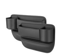 Car Seat Gap Organiser For Peugeot Traveller 2016-2024, Pu Leather Cup Holder Storage Box Coins Phones Small Essentials & Tools From Falling,A/Black - Pilot and Co-pilot